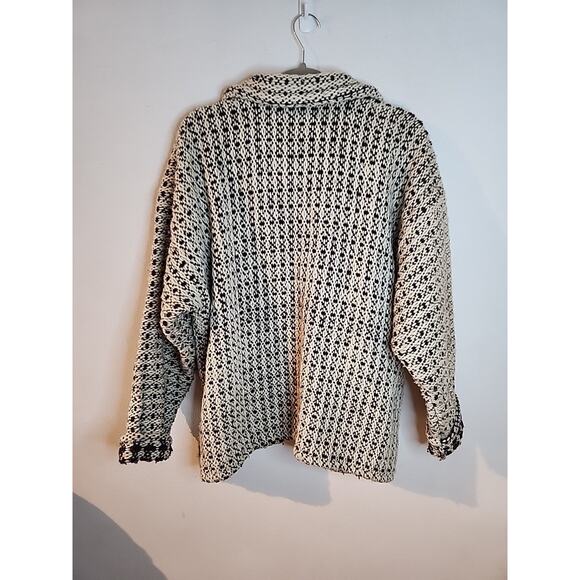 Vintage CCH Import Button Up Handknit Fair Isle Wool Jacket Cardigan Sweater M/L - Picture 7 of 7